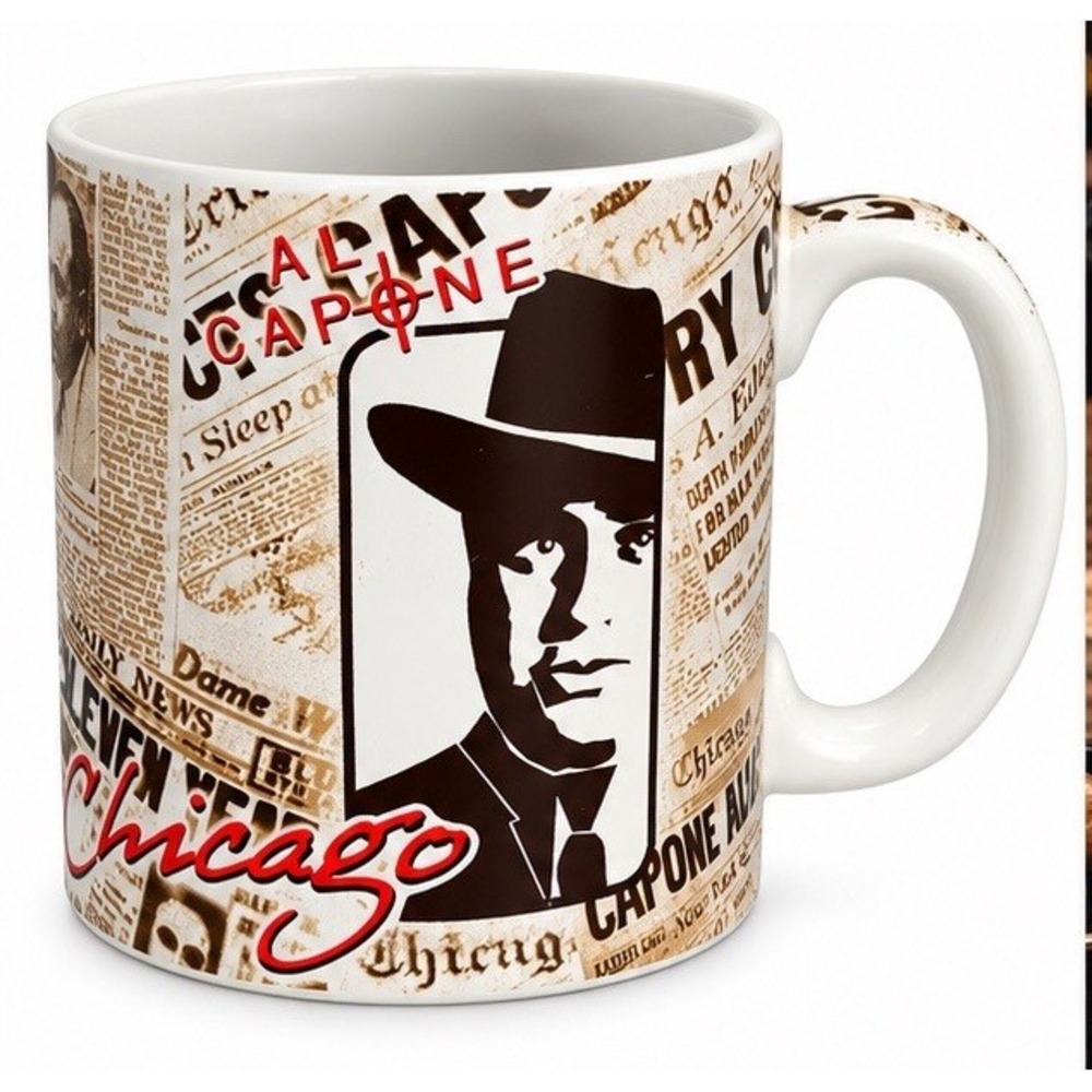 Al Capone Chicago Mug PCF Souvenirs Gangster Newspaper Mob Coffee Cup